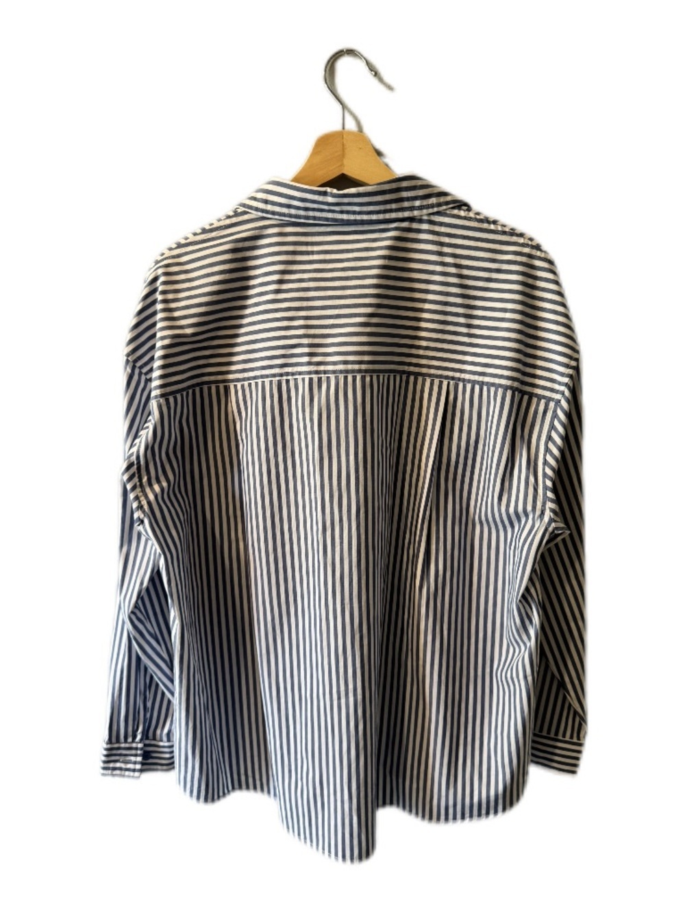 All Row Blue Stripe Button Down Shirt Women's M - Picture 2 of 4